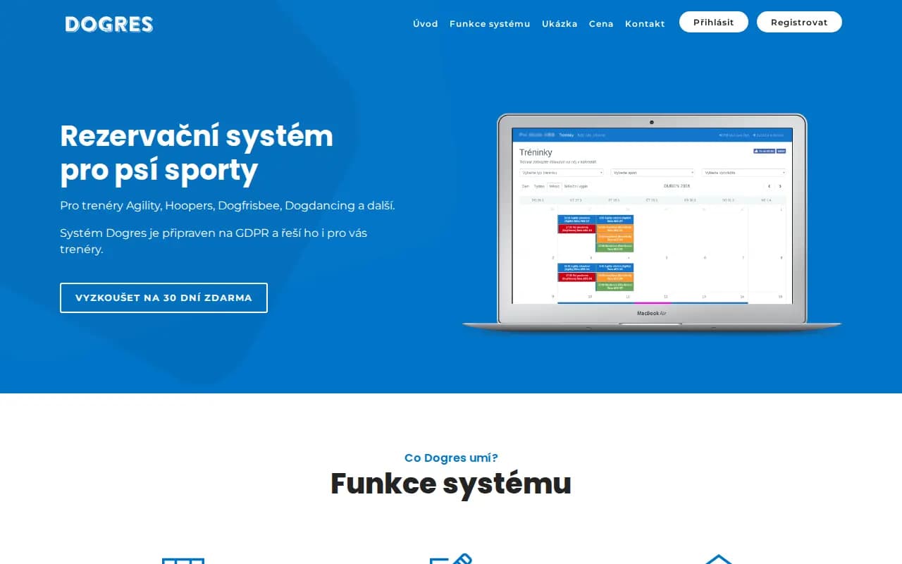 Screenshot webu dogres.cz — Dogres