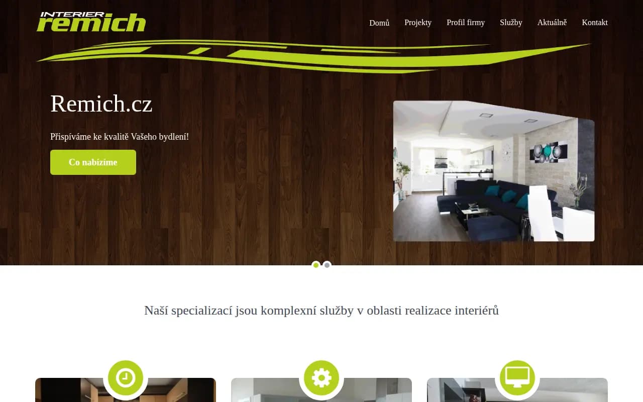 Screenshot webu remich.cz — Remich